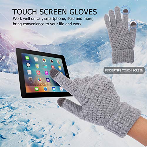 BESPORTBLE 6 Pares de Luvas de Malha de Inverno Touchscreen Quente Térmica Punho Elástico Texting An