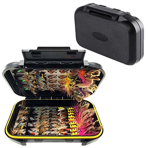 Generic OutdoorFishing Fly Fishing Flies Kit - 100pcs/Box - Dry/Wet Flies, Nymphs, Streamers, Popper - Trout, Bass, Salmon