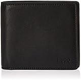 HUGO Men's Subway 4 Credit Card Coin Leather Wallet, Black, PCE