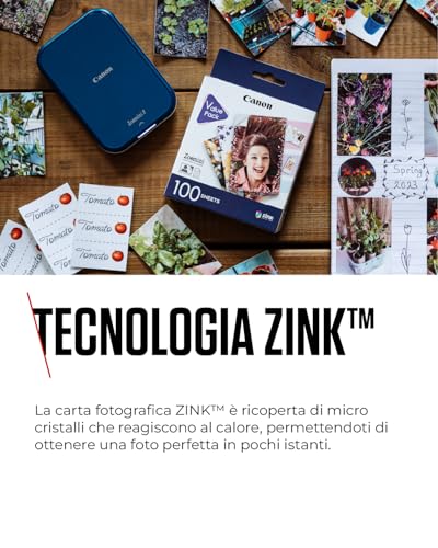 Canon Carta Fotografica Zink™ - Carta Adesiva 5X7,6 Cm (100 Fogli) - Stampa Adesivi Personalizzati Con Le Tue Foto - 4