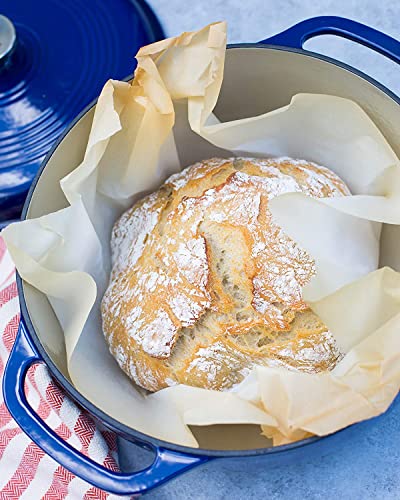 Image of Lodge 3 Quart Enameled Cast Iron Dutch Oven with Lid - Dual Handles - Oven Safe up to 500 F or on Stovetop - Use to Marinate, Cook, Bake, Refrigerate and Serve - Indigo