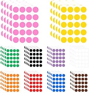 AIEX 1200pcs Color Coding Stickers, 30mm/1.2Inch Round Colored Dot Stickers Labels Circle Dot Sticker for Coloring Marking Organizing (10 Assorted Colors)