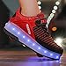 Ufatansy Roller Shoes USB Rechargeable Roller Skate Shoes LED Fashion Sneakers Kids Mesh Breathable Skateboarding for Girls Boys Footwear with Wheels Skates 6.5 Little Kid,Red