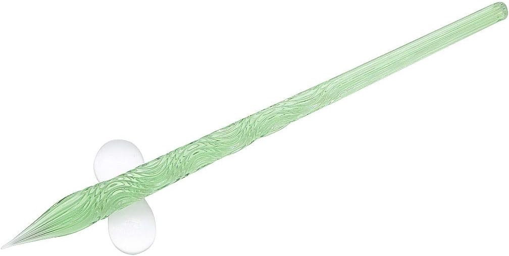 SIPLIV Handmade Crystal Glass Thread Dip Pen Fountain Pen Kit Vintage Calligraphy Signatures Pen with A Pen Holder for Birthday Christmas Gift Green - Image 3