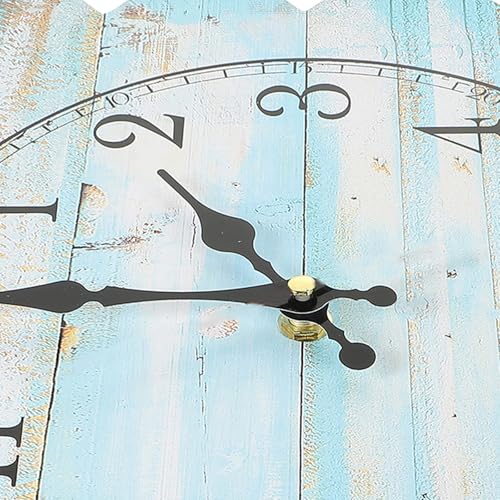 Horloge murale silencieuse en bois véritable lecture facile à grands chiffres - 6