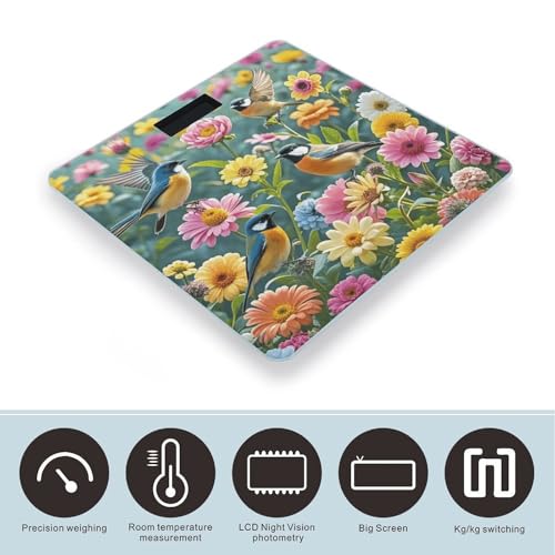 Báscula Digital de Baño con Diseño de Pájaros y Flores miniatura 3