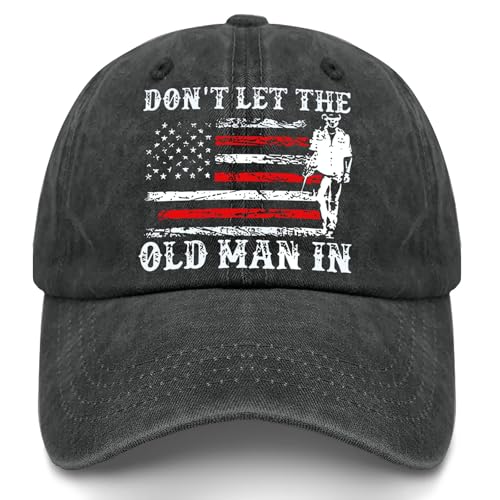 Dont Let The Olds Man in Hat for Mens Fashion Washed Distressed Baseball Caps Novelty Gift for Dad Birthday and Fathers Day