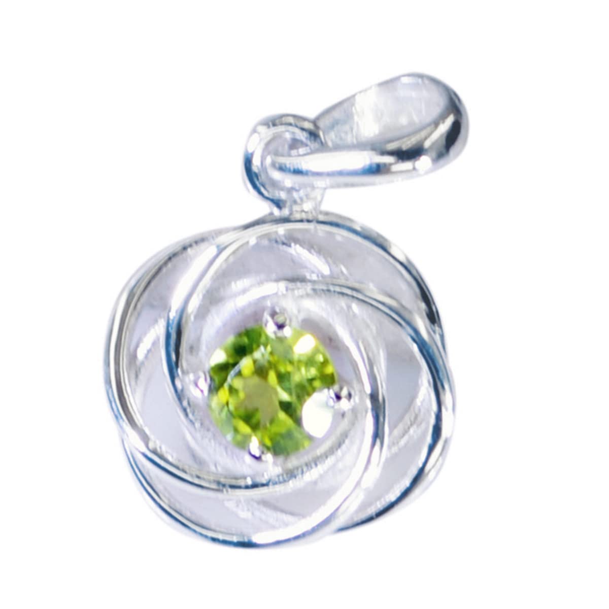 Péridot argent 925 pendentif anti-ternissement pour peau sensible - 5