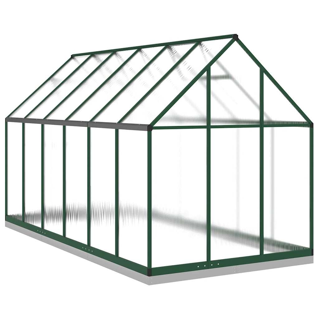 Serra da giardino, casetta per pomodori con telaio di fondazione, in alluminio e policarbonato, 334 x 169 x 202 cm, 5,64 m², per verdure, erbe, svernamento