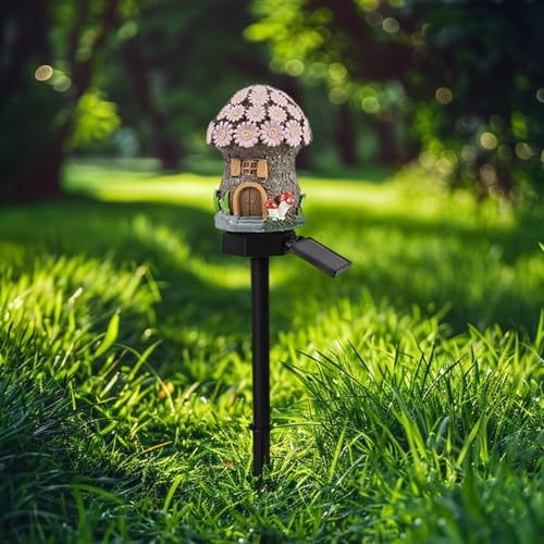Luces solares de hongos para iluminar maceteros y caminos oscuros 3