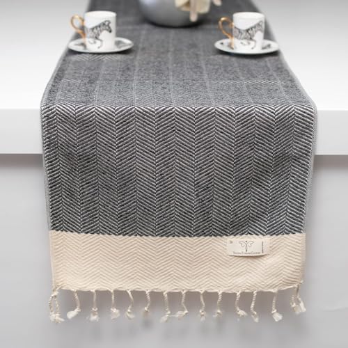 Smyrna Turkish Cotton 35035 Herringbone Series Turkish Table Runner cover