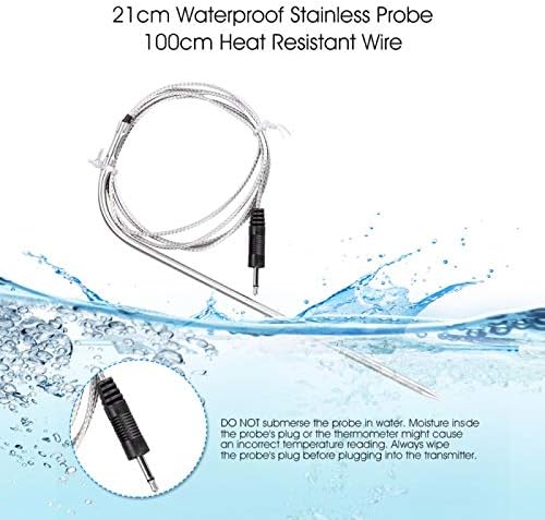 review ThreeH Wireless BBQ Meat Thermometer for Grilling Smoker Oven Cooking Thermometer with Probe Instant Read Black