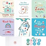 WorldBazaar Nurses Week Thank You Cards 36 PCS Health Medical Worker Appreciation Cards Doctor Nurses Week Graduation End of School Year Note Cards