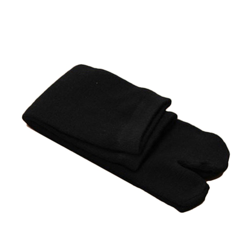 Bluelans® 1 Pair of Unisex Strechy 2-Toe Socks Flip Flop Socks Tabi Socks Geta Socks Ninja Sandal Socks (Black)