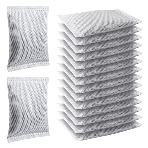 16 Pcs Activated Charcoal Odor Absorbing Filter Refills Compatible with 8 Gallon & Larger Trash Cans Long-Lasting Deodorizer Replacement for Kitchen/Bathroom Use