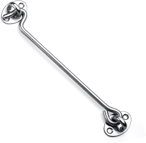 Paquete de 2 ganchos para ojos, cerradura de puerta de 8.0in, puerta de acero inoxidable grueso sólido para puerta corredera, baño, ventana