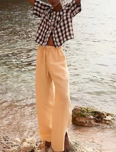 chouyatou Women's Gingham Button Down Shirt Cotton Shirt Plaid Blouses Short Sleeve Summer Tunic Tops2