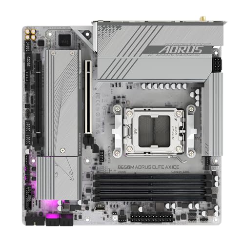 GIGABYTE B650M AORUS ELITE AX ICE Scheda madre - AMD Ryzen serie 9000, VRM a 12+2+2 fasi, fino a 8000 MHz DDR5 (OC), 1xPCIe 5.0 + 1xPCIe 4.0 M.2, LAN 2,5 GbE, WIFI 6E, USB 3.2 Gen 2x2 - Scheda madre - Immagine 4