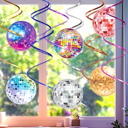 Image of Disco Party Decorations, Kaluofan 39PCS Disco Ball Party Decorations, 70s Decor Disco Ball Decor Ceiling Decorations Hanging, Dance Party Decorations for 70s 80s Birthday Retro Disco Garland Party