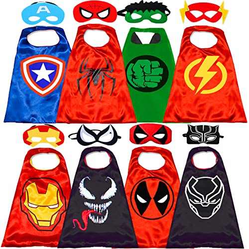 Superhero Capes And Masks For Kids Halloween Cosplay Double Side Capes Superhero Toy Kids Best Gifts Yellow #TOP25