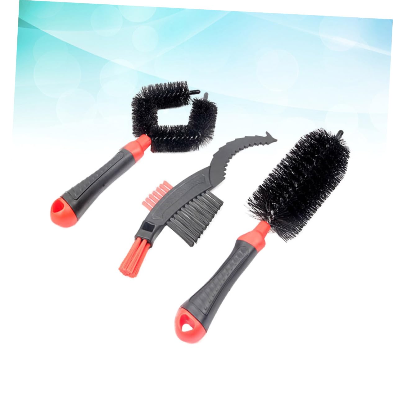 INOOMP 3sets Effiziente Fahrrad Reinigung Auto Clean Brush Kit Kette Clean Reifen Reiniger Rot 3 Stücke * 3
