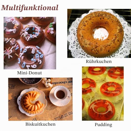 Foto von Old Tjikko Doughnuts Baking Mould, 12 Cavities Donutblech Mould,Bonut form Baking Tray with Non-Stick Coating (black)