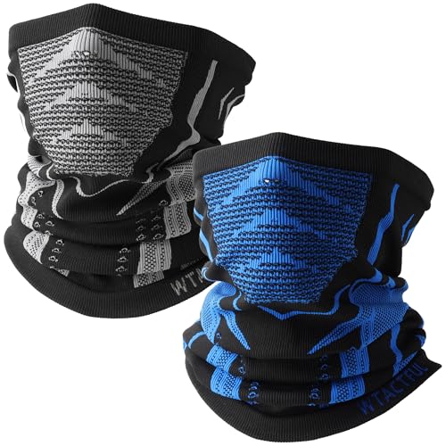 WTACTFUL Winter Neck Warmer Gaiter (1Pack or 2Pack), Breathable Face Mask for Ski, Snowboard, Running, Hiking