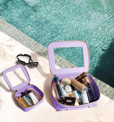Image of LETGO Small Makeup Bag Pouches for Purse Clear Makeup Bag for Purse Accessories Make Up Bag Small Car Organizer and Storage (Mini Purple)