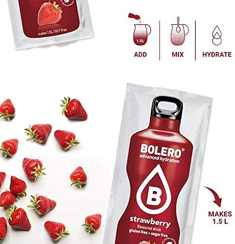 Bolero Essential Hydration Sugar Free Fruit Drink Strawberry 12 Sachets