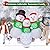 6.5FT Christmas Inflatable Snowman Decorations - Blow Up Christmas Outdoor Snowman Family with Rotating Colorful LED Light & Top Hat, Xmas Inflatable Decor for Yard Lawn Garden Holiday Party