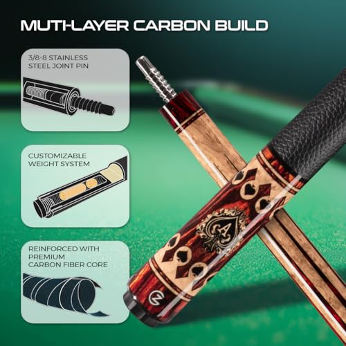 Taco de billar Z Wave Carbon 29'' con punta microfiber 12.5 mm miniatura 2