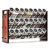 Roykoota Spice Rack, Spice Rack Organizer without Seasoning Jars, Wooden Spice Rack, Rustic 3 Tier Spice Rack for Kitchen Cabinet, Countertop or Wall Mount