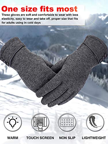Image of Patelai 3 Pairs Womens Gloves Winter Touchscreen Texting Phone Windproof Gloves Warm Fleece Lined Cold Weather