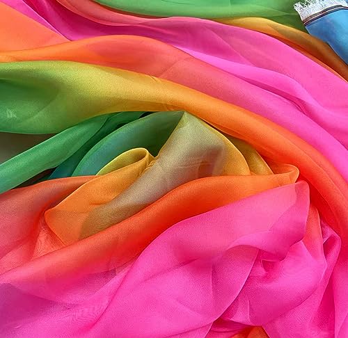 Tissu en mousseline de soie organza arc-en-ciel 150 cm pour réparer vos voilages ternes sans effort
