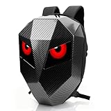 WODHMIEY LED Rucksack Motorrad Geschenkidee für Männer Jugendliche, Programmierbarer Pixel Display Helmrucksack mit 3D Hartschale, Wasserdichter Laptop Tagesrucksack für Reise Schule Alltag Schwarz