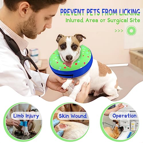 Image of Supet Inflatable Dog Cone Collar for Large Medium Small Dogs, Soft Cone Collar for Dogs Cats, ECollar Doggie Neck Donut Dog Cone Alternative After Surgery