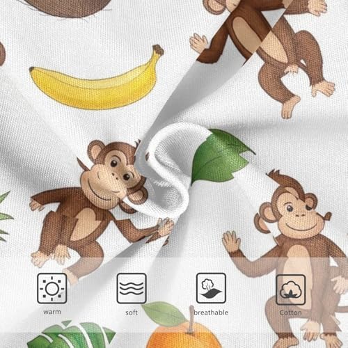CHIFIGNO Boys Underwear Cute Monkey White Kids Boys Briefs Breathable Cotton Briefs Underwear3