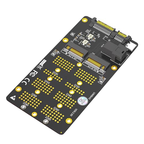 新バージョン 2-in-1コンボ M.2(NGFF)アダプタ - NVMe(PCIe) & SATAバスSSDをSFF-8643(U.2)およびSATAに対応（※要対応ホスト）