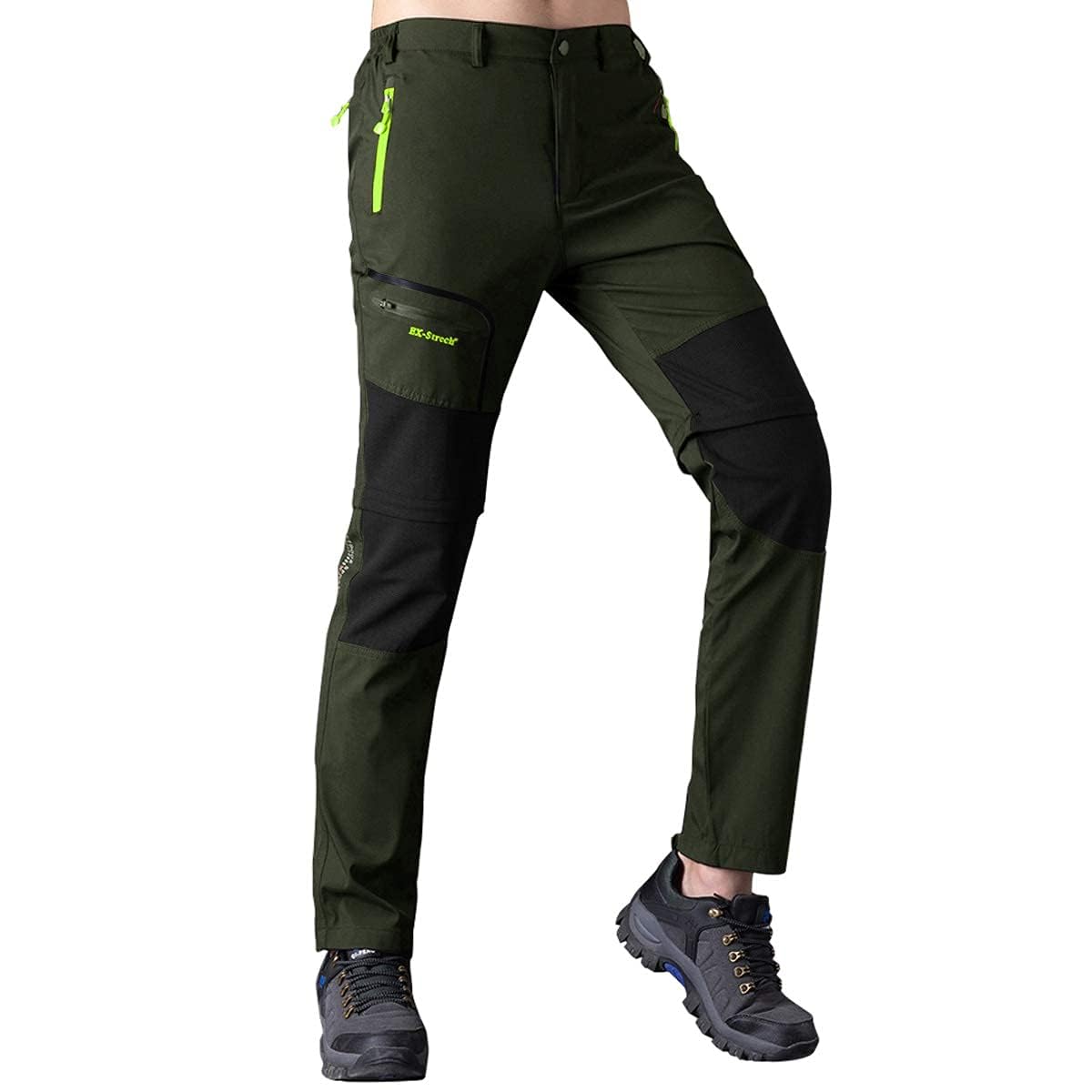 SANMIO Pantaloni Trekking Uomo Esterno Asciugatura Veloce Funzionali Leggeri Traspiranti Convertibile Pantaloncini Softshell Pantaloni da Arrampicata Casual - 3