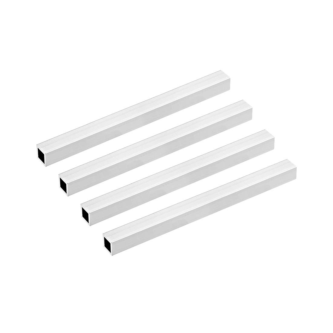 uxcell 6063 Aluminum Square Tube, 15mmx15mmx1mm Wall Thickness 200mm Length Seamless Straight Pipe Tubing 4 Pcs