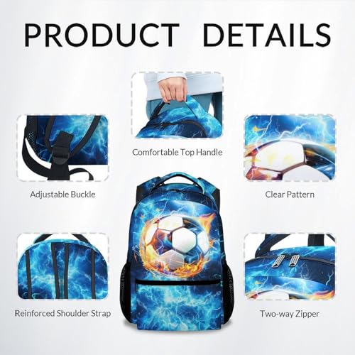 Kids Backpack - Soccer Backpacks for Boys Girls - Sports Bookbag for Youth - Durable School Bag for Elementary(17 Inch)4