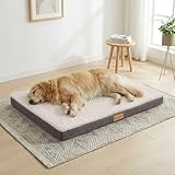 Picture of Patas Lague Orthopedic XL Dog Bed Large Sized Dog 42''X28'', Soft Waterproof Egg Crate Foam Large Pet Crate Beds Mat with Removable Washable Cover and Non-Slip Bottom, Ivory