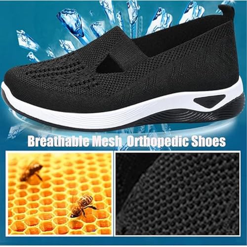 Inspire Uplift Shoes for Women, Summer Breathable Non-Slip Soft Sole Elderly Shoes, Women's Casual Orthopedic Walking Flats for Middle-Aged and Seniors Wide Width Slip on Shoe4