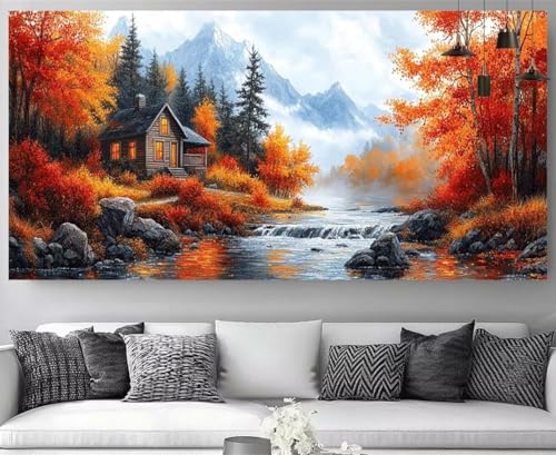 Kit Diamond Painting Forêt et Montagnes 70x140cm pour Débutant M-Y858