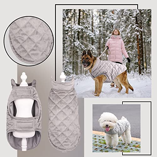 Pet Jacket Waterproof Windproof Winter Cute Gray Warm Soft Wool Dog Vest Clothing Pet Dog Sweatshirt Jacket For Dog Clothes Indoor Outdoor Dog Coat Puppy Raincoat For Small Dogs Girl (Grey, M) #TOP1