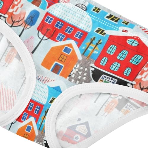 Snowy Town Bright Panties Little Girl Toddler Underwear Floral Cotton Animal Briefs Kids Undies 2t4