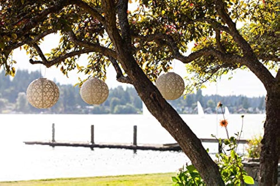 Allsop Soji Stella - Deco Globe - 12 Outdoor Solar Lantern -White