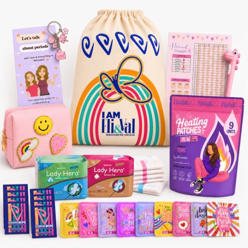 Period Kit for Tweens - First Period Kit for Girls 9-12 10-14 for School- Comfort Fit Feminine Pads Designed for Tween Teens Needs- Period Bags for Teen (Pink)