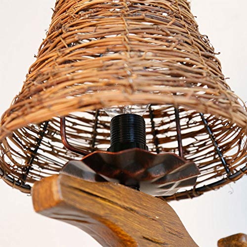 Applique en bambou véritable style rétro chic et rustique culot E14 - 6