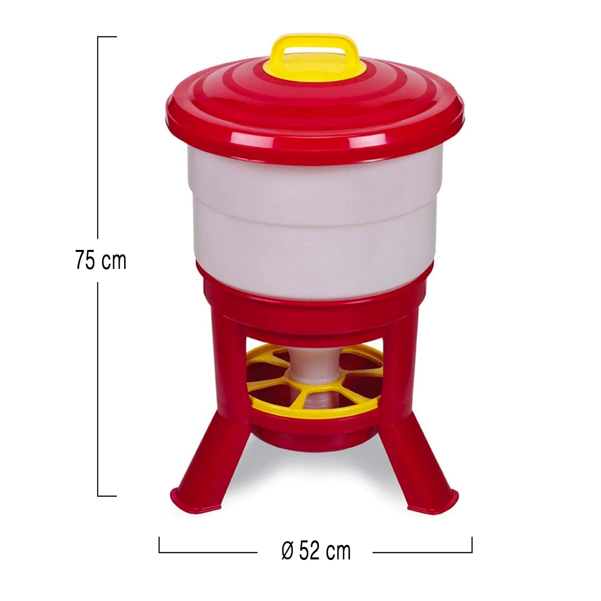 Tolva Gallinas SILO Premium 40 L - Comedero Grande con Patas para Aves de Corral - Tolva de Gran Capacidad para Gallinas, Fabricada en plástico Resistente
